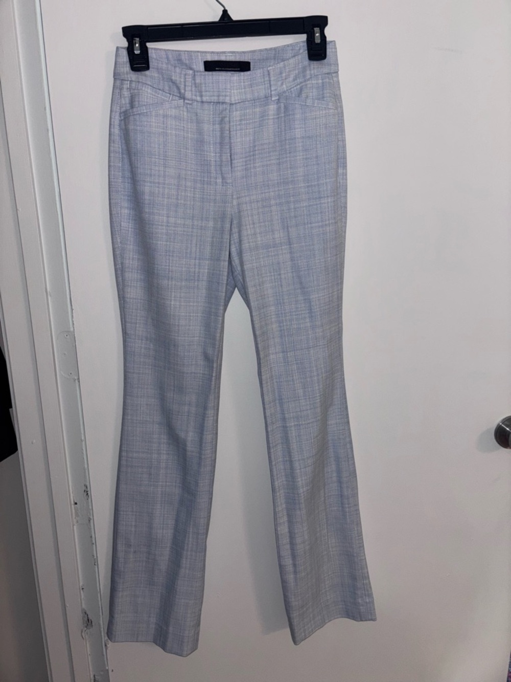 White House Black Market Light Gray Plaid Boot Cut Pants